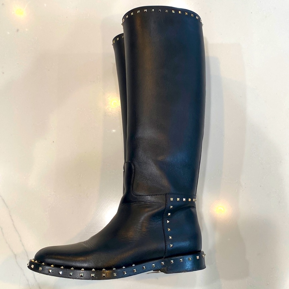 Authentic Valentino Garavani Rockstud knee - high tall boots size 37